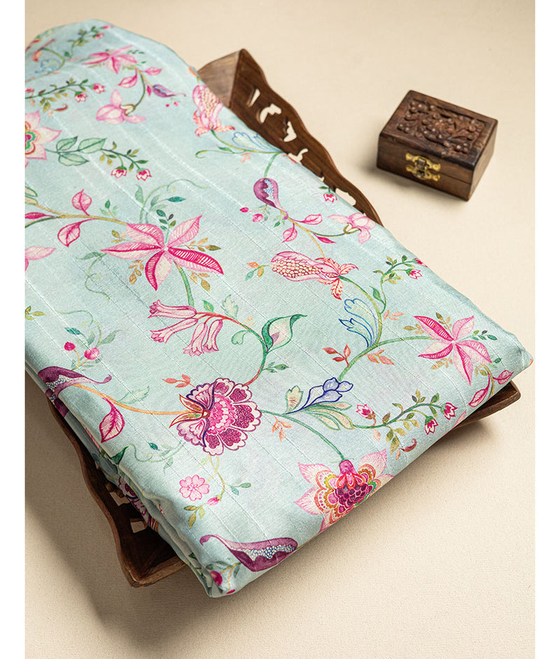 Semi tussar printed fabric