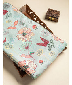 Semi tussar printed fabric