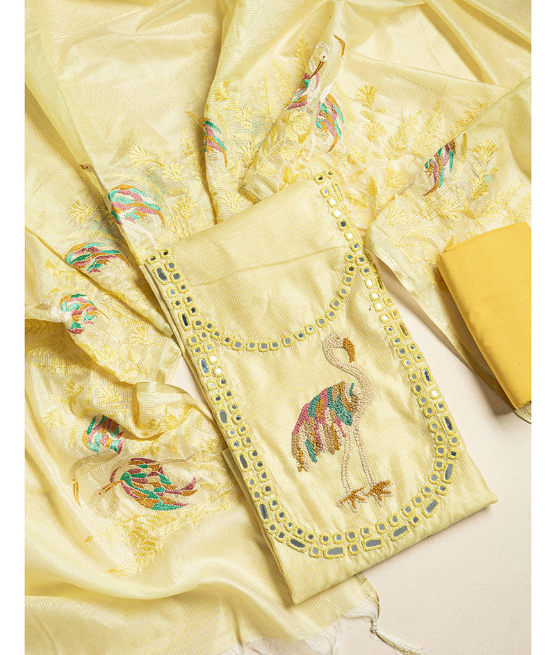 Chanderi Embroidered suit set