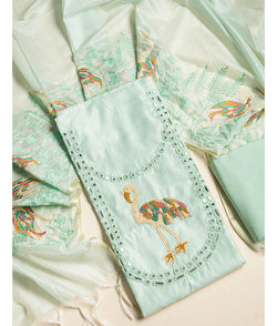 Chanderi Embroidered suit set