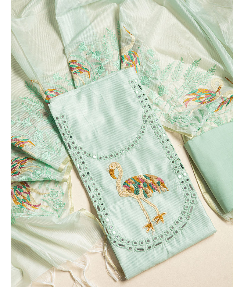 Chanderi Embroidered suit set