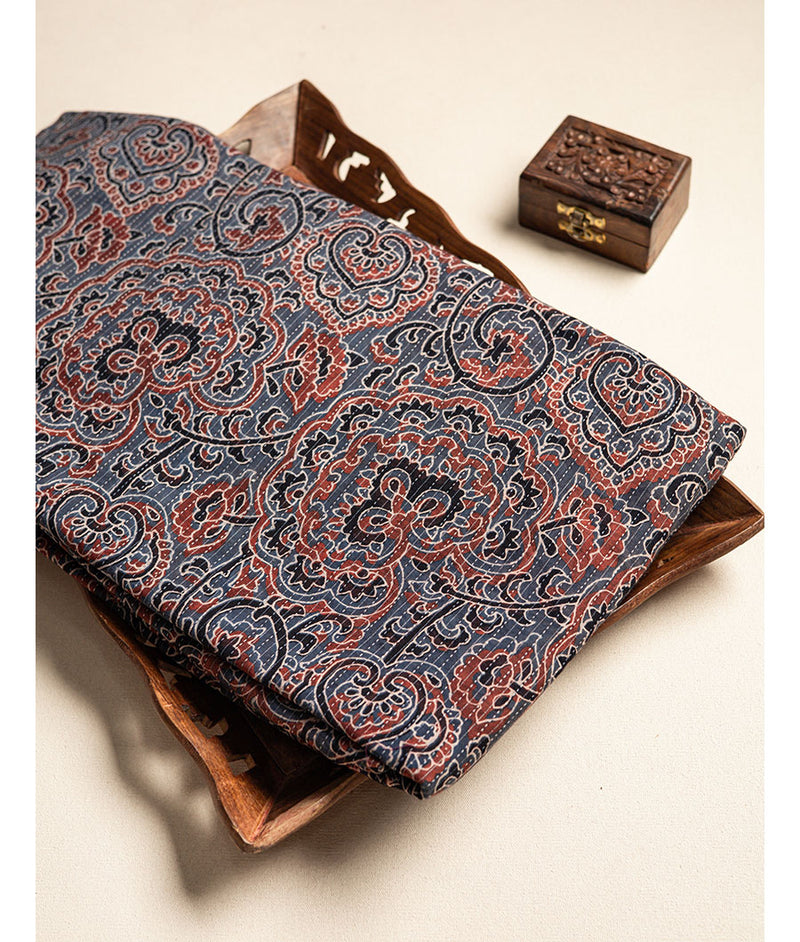 COTTON KANTHA AJRAKH FABRIC