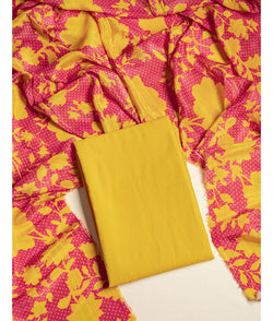 Pure Banana Cotton top with Chinnon dupatta suit set