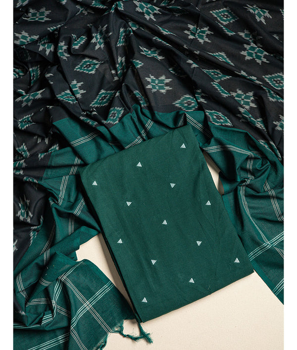 Pure Cotton Woven top with mercidiced handloom ikat dupatta suit set