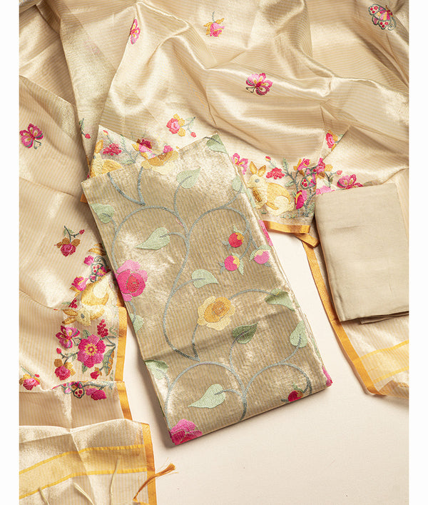 PURE KOTA TISSUE EMBROIDERED SUIT SET