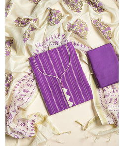 COTTON WOVEN 3 PIECE SUIT SET