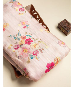 Semi tussar printed fabric
