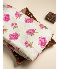 Semi tussar printed fabric
