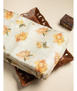 Semi tussar printed fabric