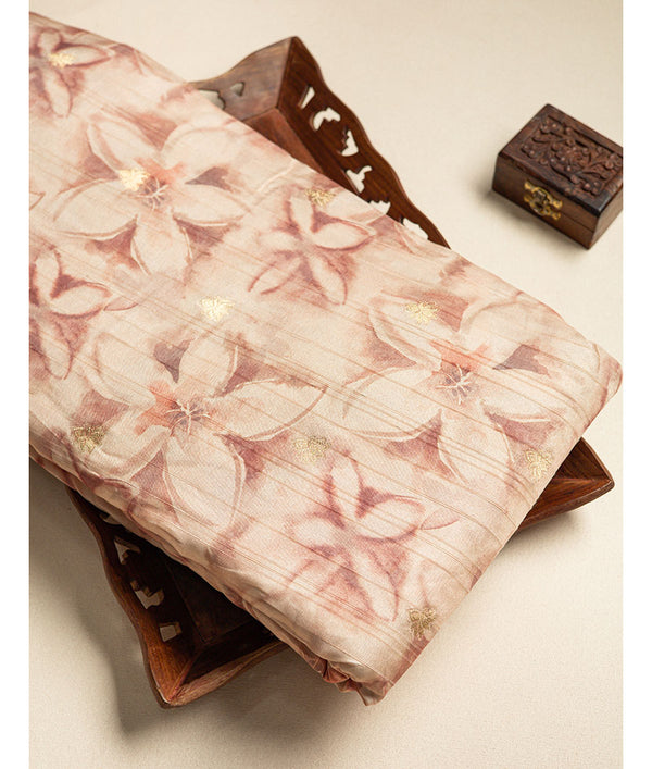 Semi tussar printed fabric