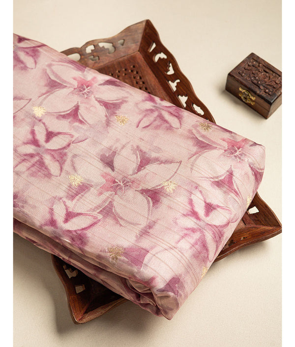 Semi tussar printed fabric