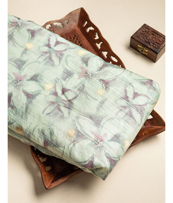Semi tussar printed fabric