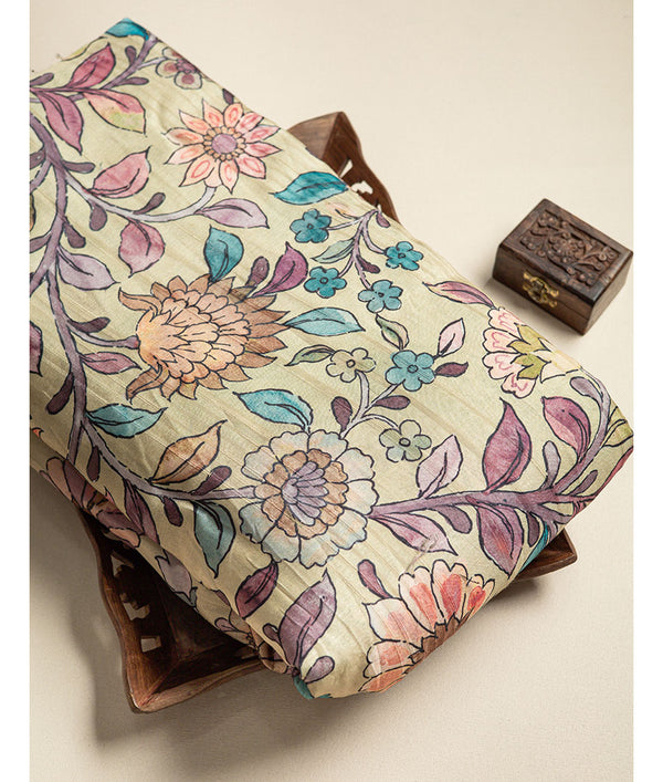 SEMI TUSSAR PRINTED FABRIC