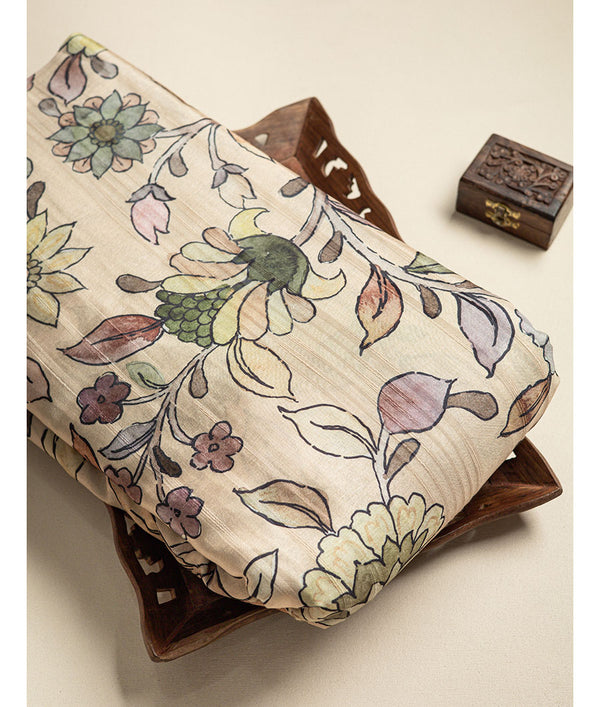 SEMI TUSSAR PRINTED FABRIC