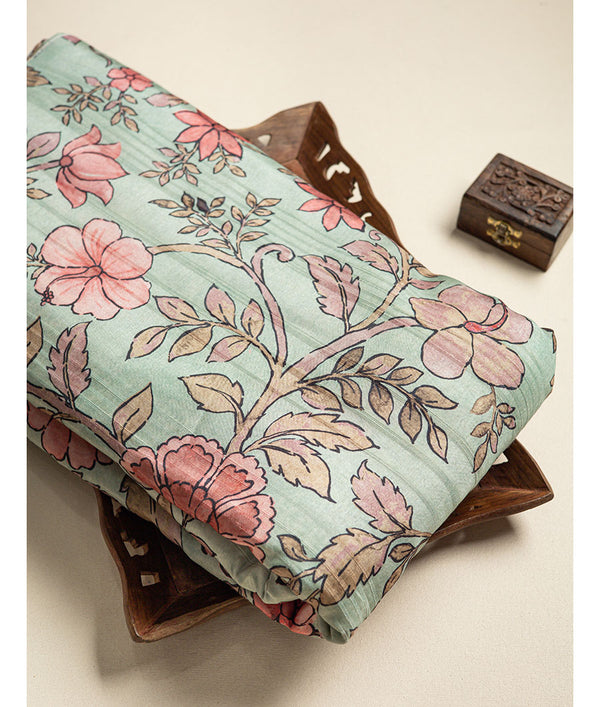 SEMI TUSSAR PRINTED FABRIC