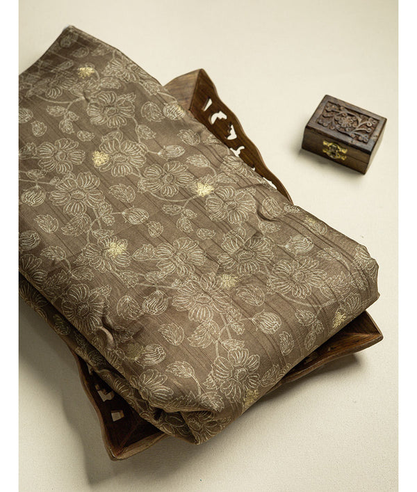 SEMI TUSSAR PRINTED FABRIC