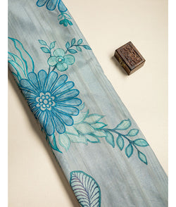 SEMI TUSSAR PRINTED FABRIC