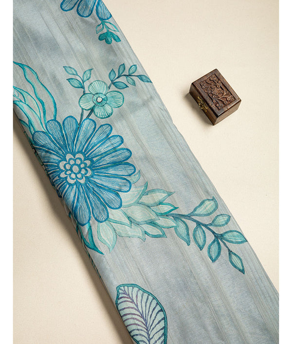 SEMI TUSSAR PRINTED FABRIC