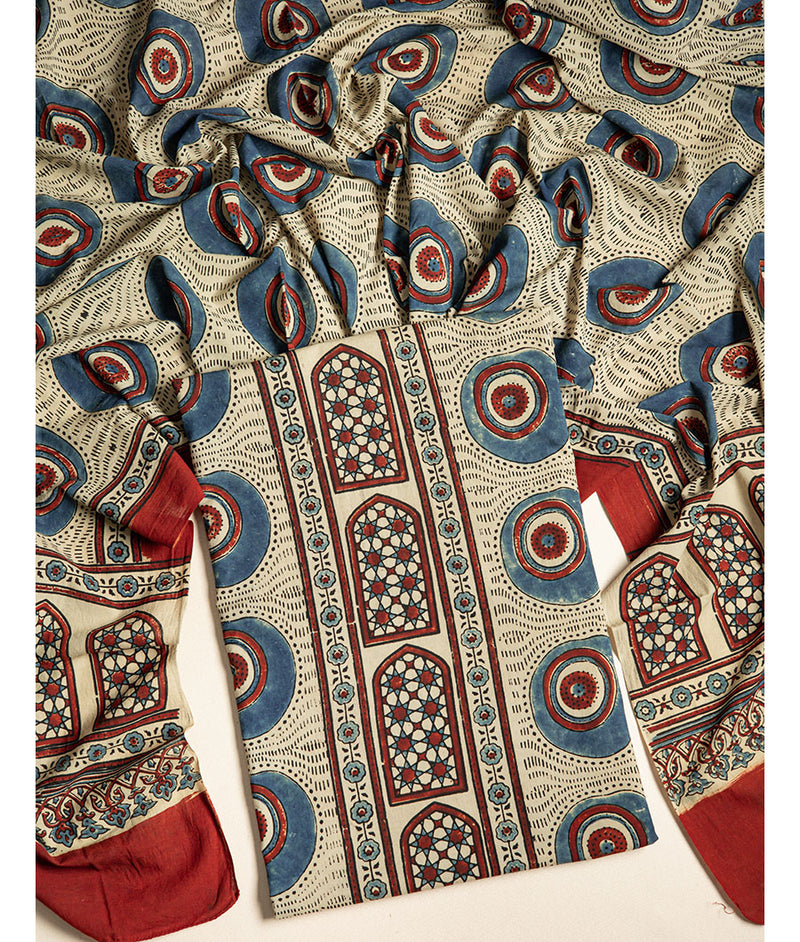 COTTON AJRAKH 2 PIECE SUIT SET