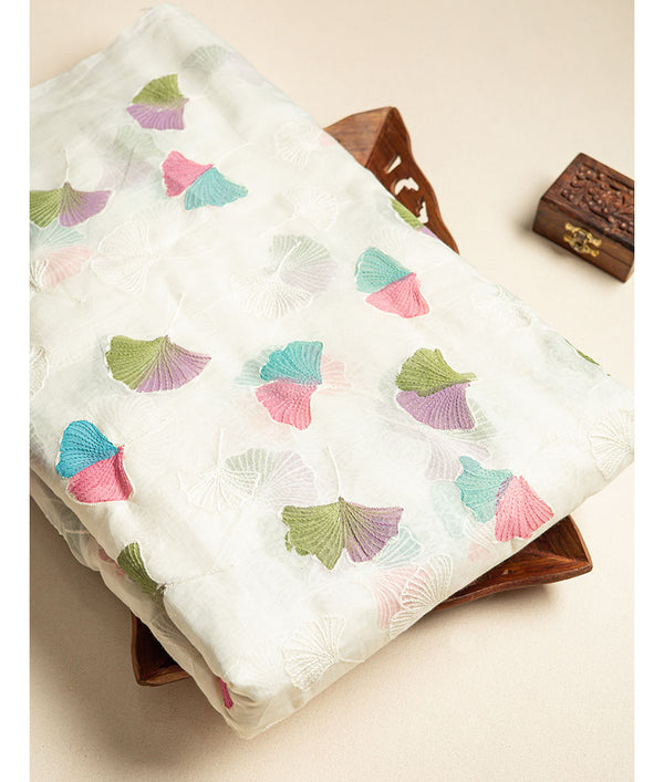 Pure malai chanderi fabric