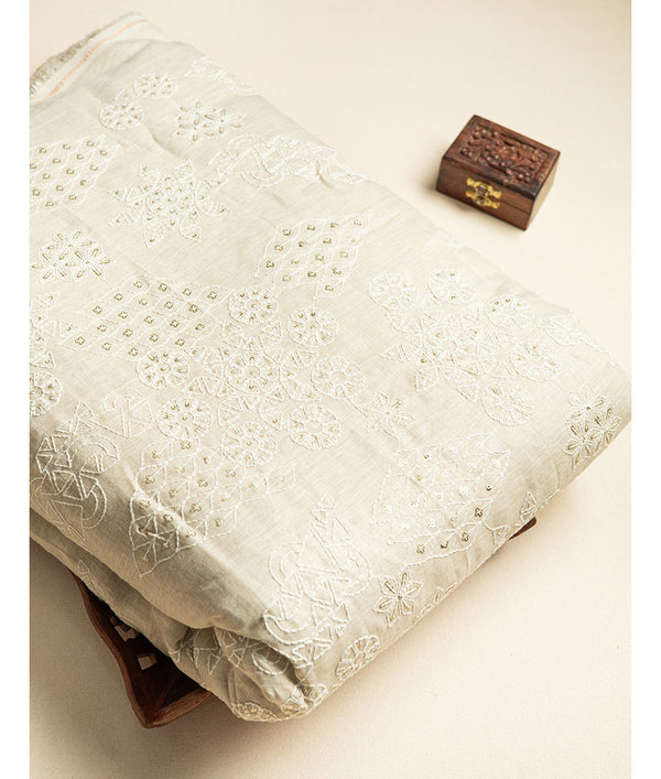 COTTON LINEN EMBROIDERED FABRIC