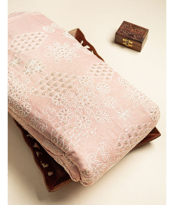 COTTON LINEN EMBROIDERED FABRIC