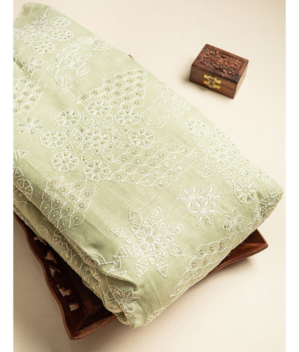 COTTON LINEN EMBROIDERED FABRIC