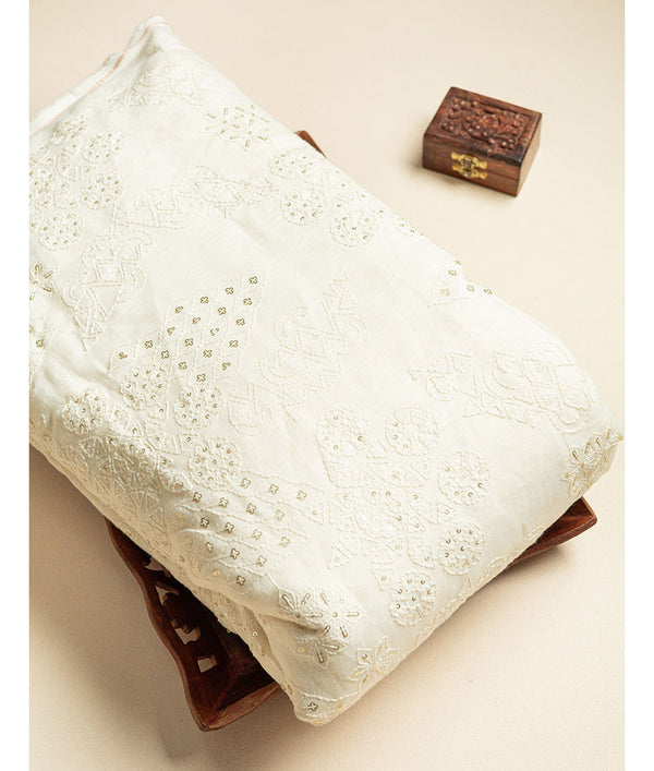COTTON LINEN EMBROIDERED FABRIC