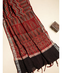 PURE LINEN AJRAKH DUPATTA