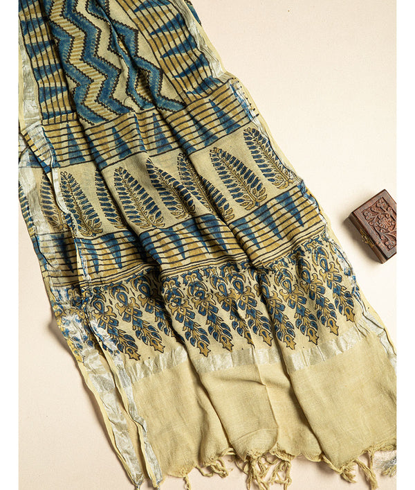 PURE LINEN AJRAKH DUPATTA