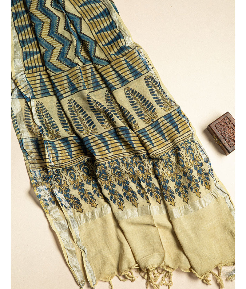 PURE LINEN AJRAKH DUPATTA