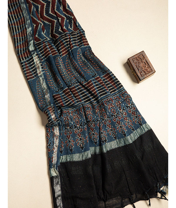 PURE LINEN AJRAKH DUPATTA
