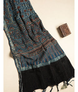 PURE LINEN AJRAKH DUPATTA