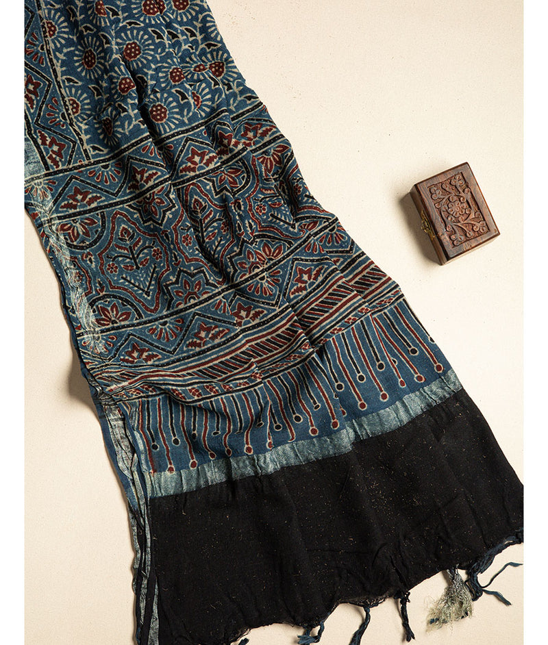PURE LINEN AJRAKH DUPATTA