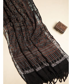 PURE LINEN AJRAKH DUPATTA