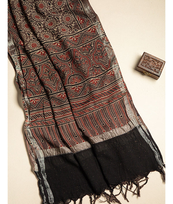 PURE LINEN AJRAKH DUPATTA