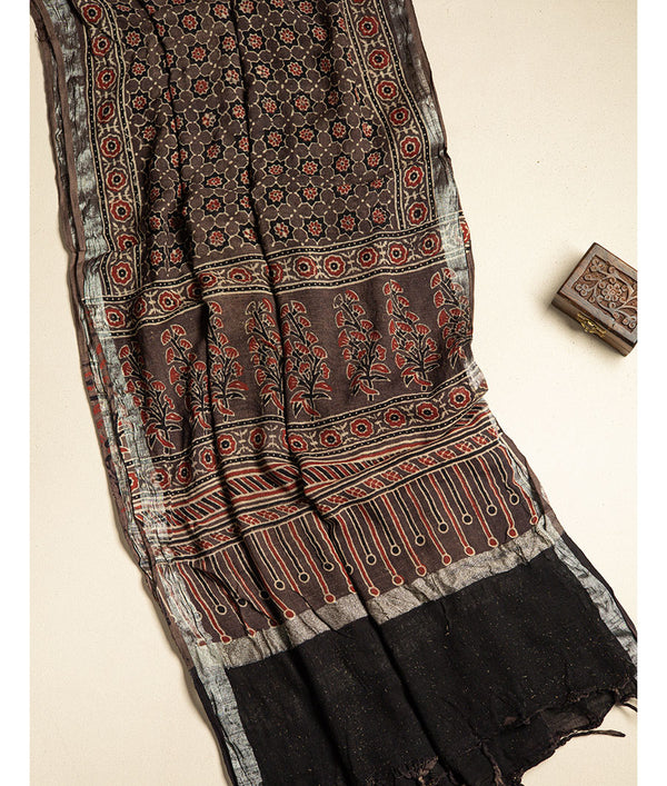 PURE LINEN AJRAKH DUPATTA