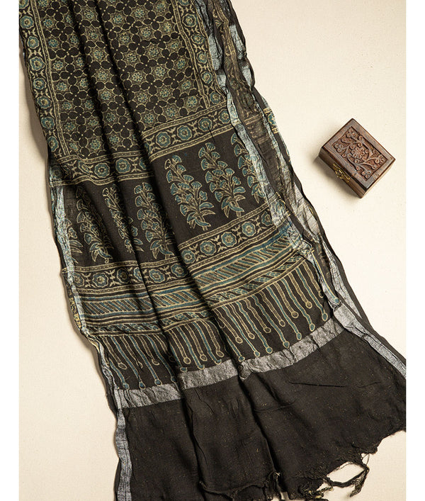 PURE LINEN AJRAKH DUPATTA