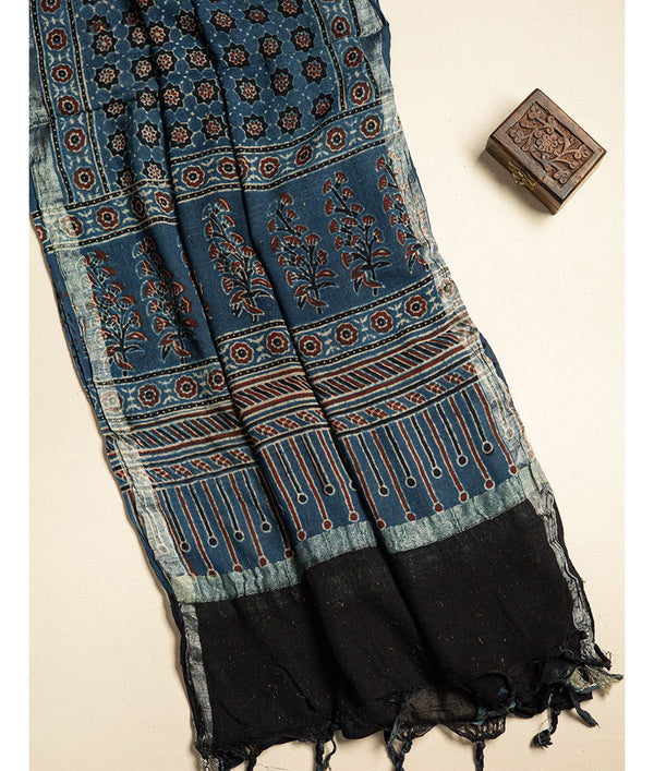 PURE LINEN AJRAKH DUPATTA