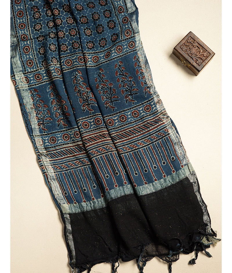 PURE LINEN AJRAKH DUPATTA