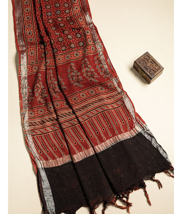 PURE LINEN AJRAKH DUPATTA