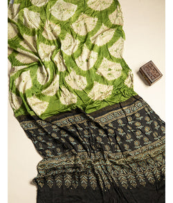 SHIBORI MODAL SILK AJRAKH BORDER DUPATTA