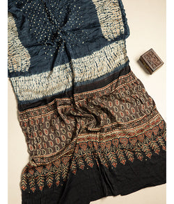 SHIBORI MODAL SILK AJRAKH BORDER DUPATTA
