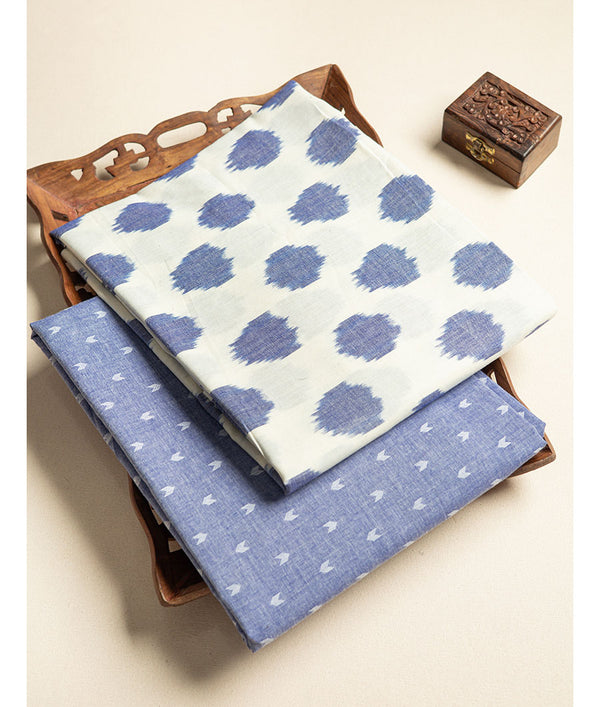 Handloom ikat with Cotton woven mix & match