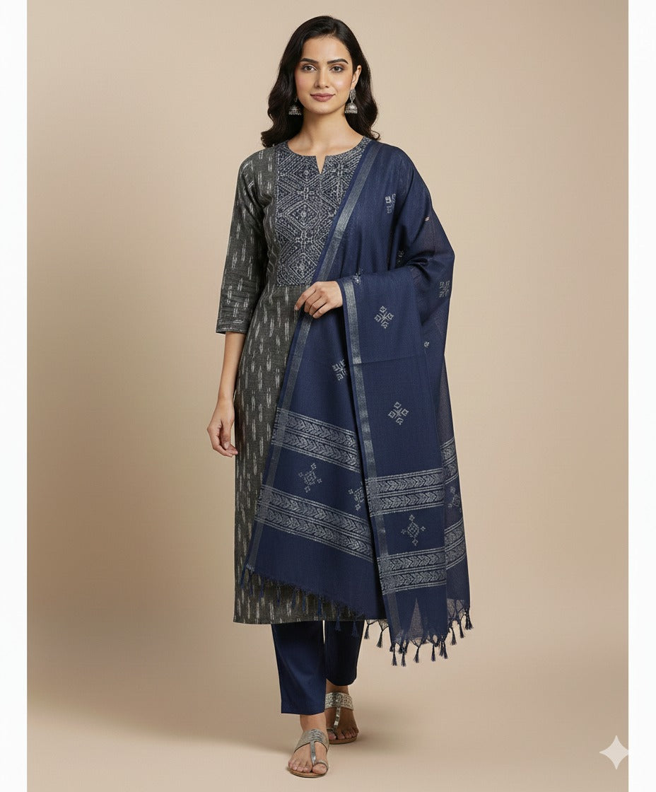 COTTON IKAT SUIT SET