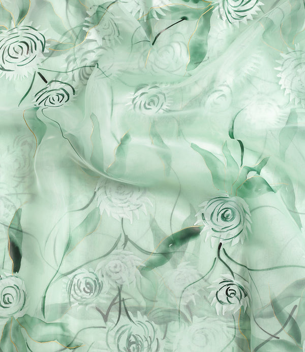 PURE ORGANZA BRUSH PAINTED FABRIC