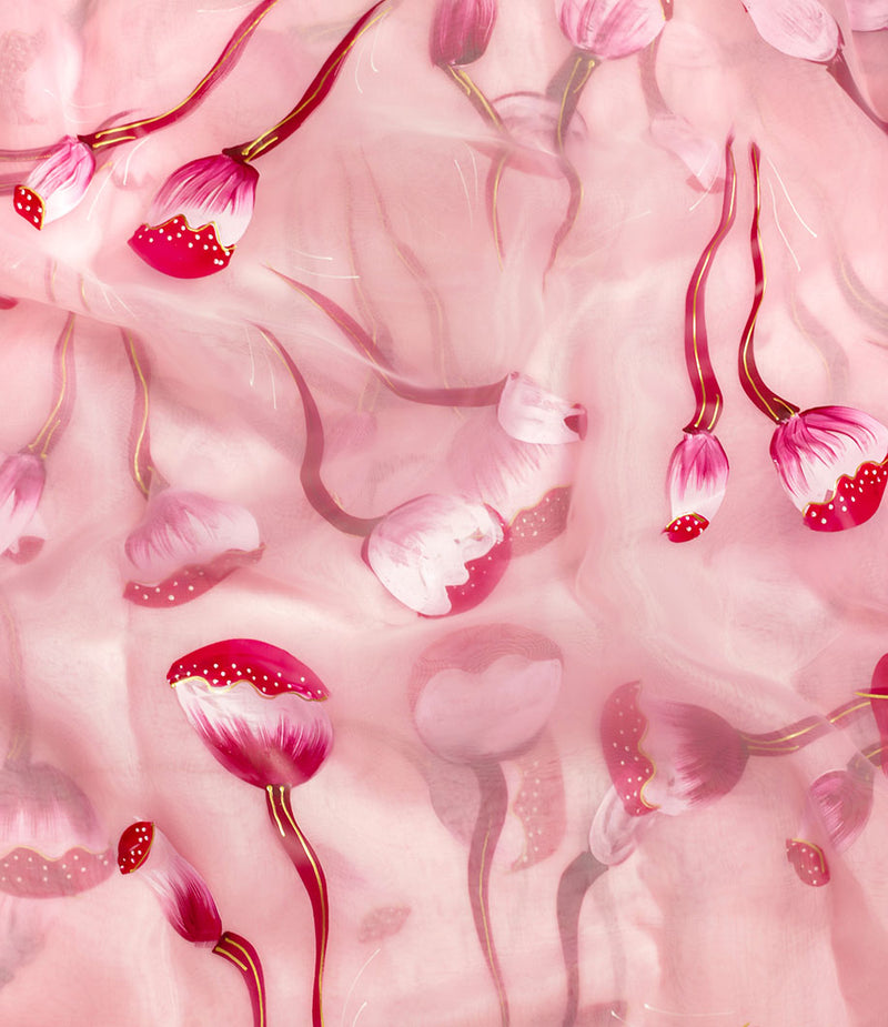 PURE ORGANZA BRUSH PAINTED FABRIC