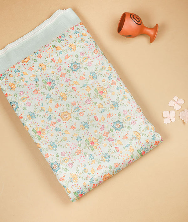 DUPION SILK EMBROIDERED FABRIC